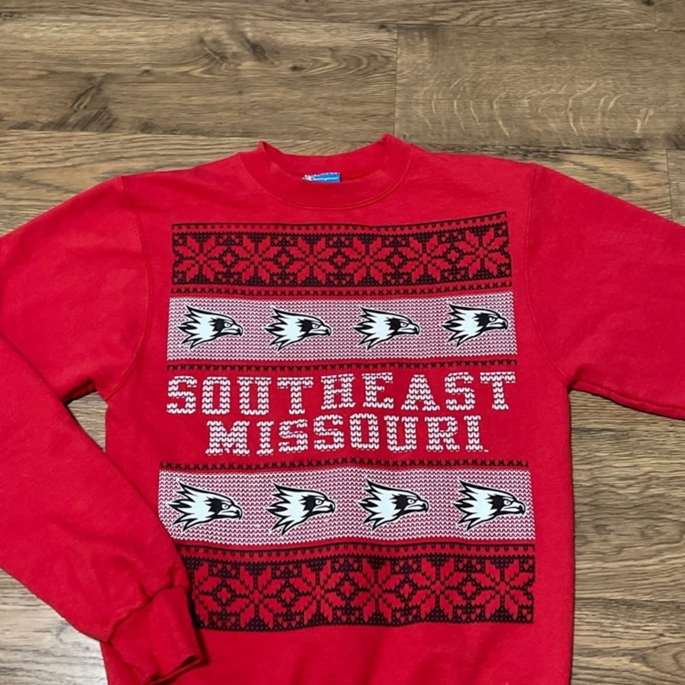 CHAMPION Eco Fleece Southeast Missouri Graphic Christmas Sweatshirt Women’s XS